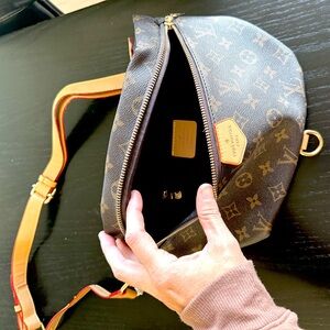 Elegant Brown Monogram Crossbody Bag